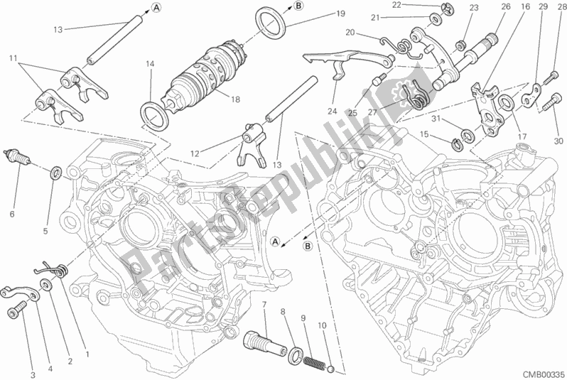 Toutes les pièces pour le Came De Changement De Vitesse - Fourche du Ducati Streetfighter USA 1100 2011